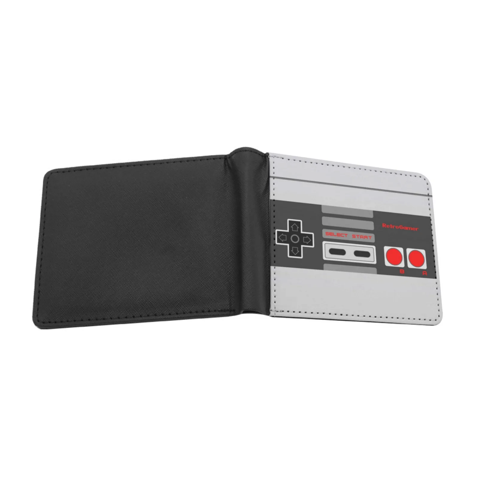 8 Bit Retro Gamer Controller Leather Men Wallets Credit Card Holder Purse Black Wallet 8 Bit Retro 80S 1980S Video Game Gamer