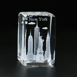 3D Crystal Interior Sculpted Architectural Model of Lady Liberty New York Desk Decoration Decorative Figurines  Home Decor