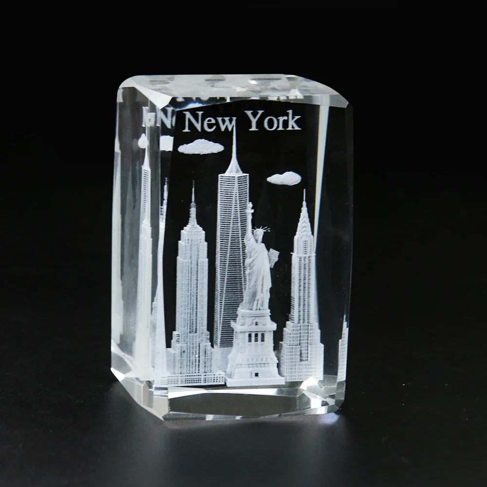 3D Crystal Interior Sculpted Architectural Model of Lady Liberty New York Desk Decoration Decorative Figurines  Home Decor