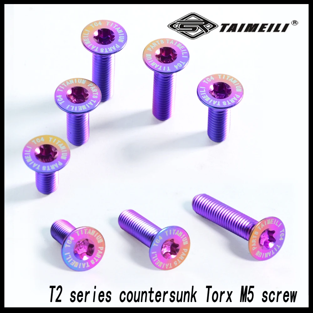TAIMEILI 1pcs Titanium alloy countersunk head screw T2 series Torx m5x12-35mm steering wheel modification 1pcs