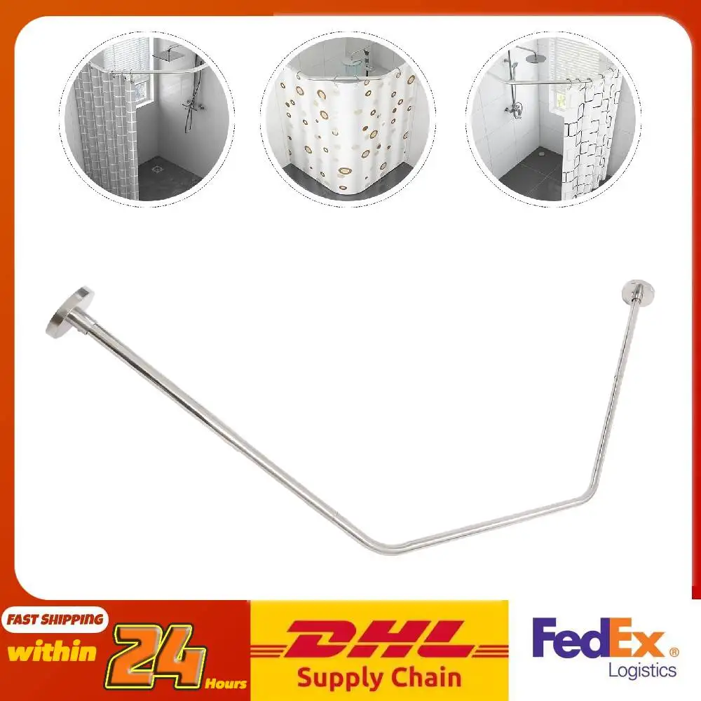 

Corner Shower Curtain Rod-304 Stainless Steel Tubeswall Mount Stand for Bathroom Bathtub, Clothing Store,Private Space