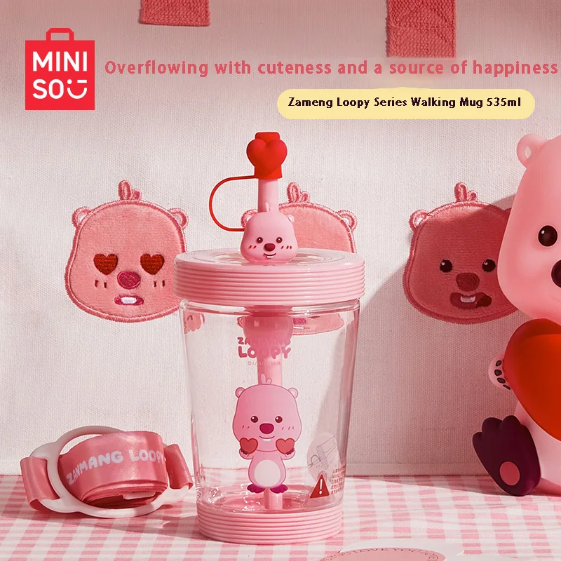 MINISOloopy Loopy Walking Mug Cute Portable Carrying String Mug