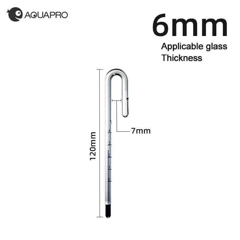 Aquarium Glass Thermometer Water Fish Tank Plant Turtle Shrimp Hang On ADA Style Accessories Fishbowl Freshwater Betta Equipment