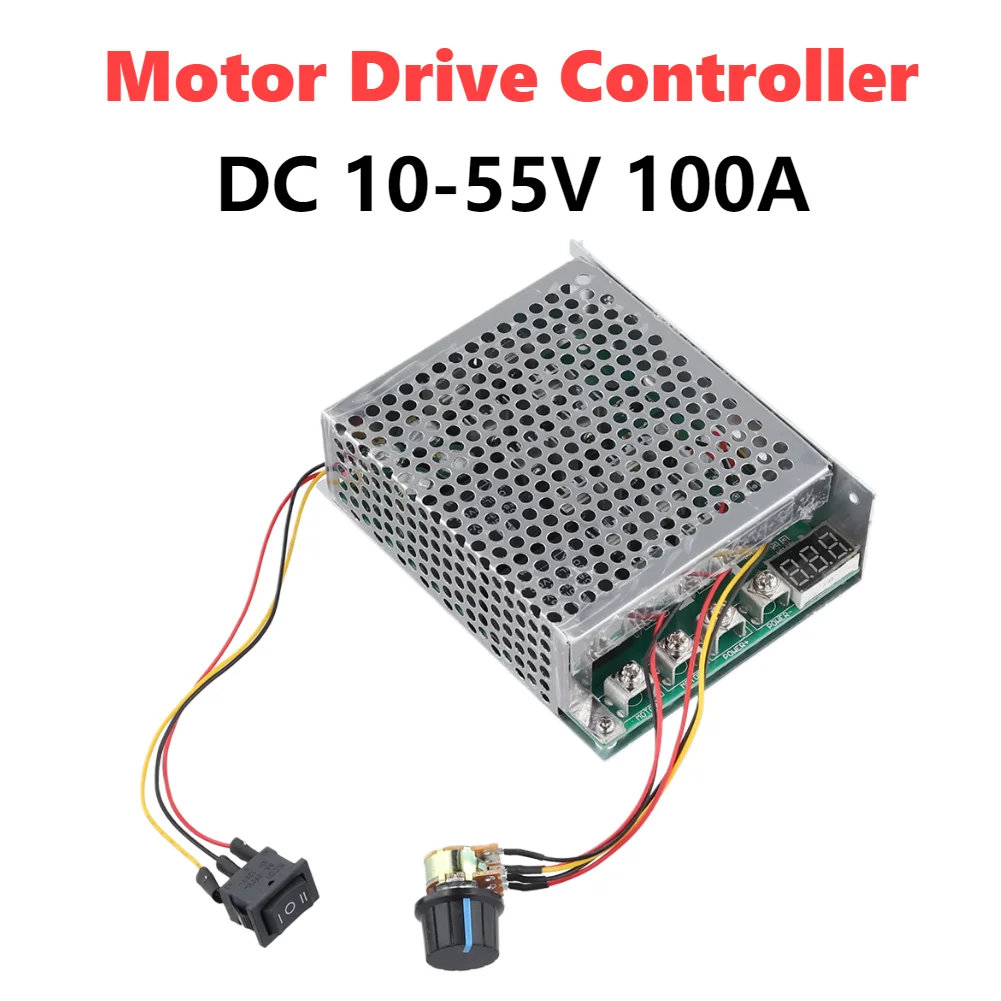 

Motor Driver Controller Board DC 10-55V DC Motor Drive Controller Module 100A 12V 24V 48V Forward/Reverse Electronic Components