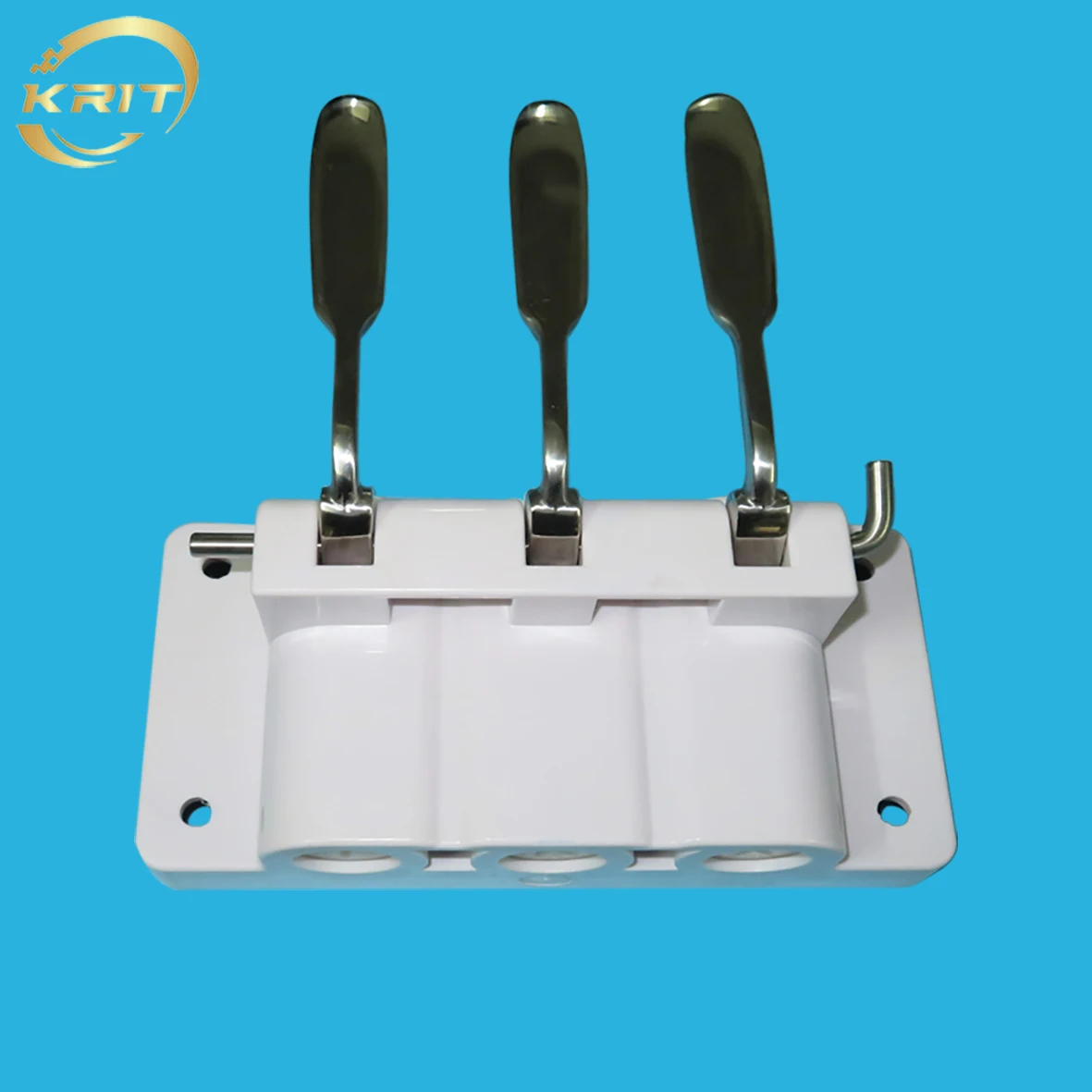 White Front Panel Face Block Spare Discharge Valve Part Replacement For Lecon And Ke Ling Ice Cream Machines With Rods Modelling