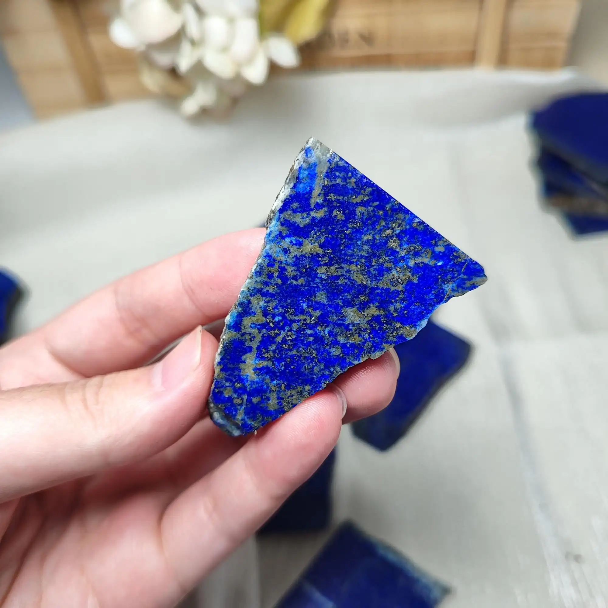Natural Lapis Lazuli Slab,Polished Lapiz Slice,Home Decor, Meditation & Crystal Collection
