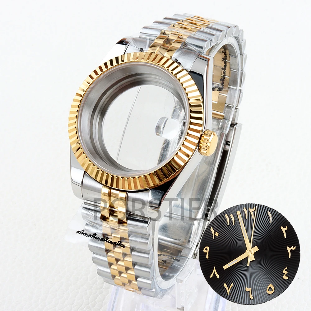 

36/39mm NH35 Case With 28.5mm Dial and hands Jubilee Strap Set for Datejust Mod NH35 NH36 movement Sapphire Glass Waterproof