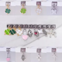 Fashion Clover Cross Eyes Palms Heart Butterfly Italian Bracelet Charm Links Fit 9mm Stainless Steel Bangle Making DIY Jewelry