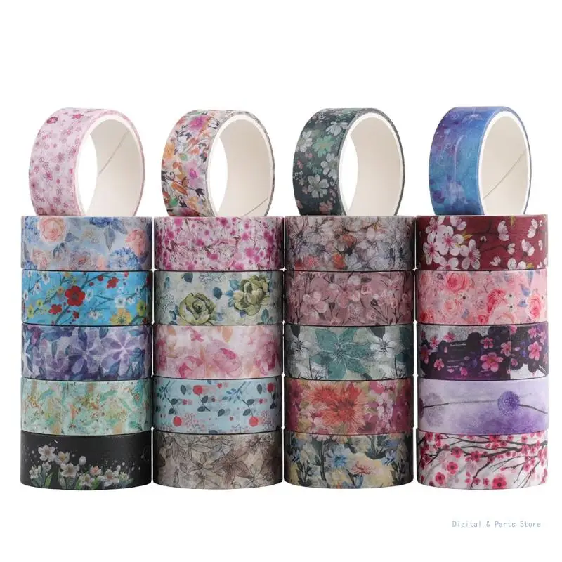 

M17F 24Pcs/Pack Tapes Art Masking Tape Scrapbooking Stickers Gift Set for Girls