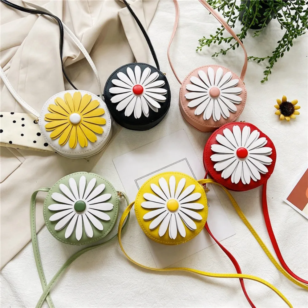 PU Cute Little Daisy Bags Lekka, urocza mini torba na monety