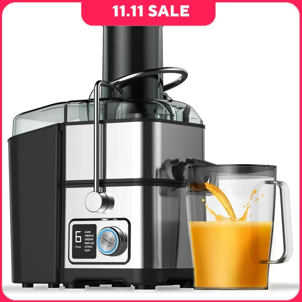 

Centrifugal Juicer with 6-SPEED Digital Screen, 3.5" Wide Chute, Easy Clean, Anti-Drip Function, Maximum Juice Yield, Juicer