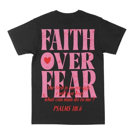 

Faith Over Fear, модная одежда с принтом, летние роскошные брендовые хлопковые мужские и женские футболки с короткими рукавами и уличными цветами