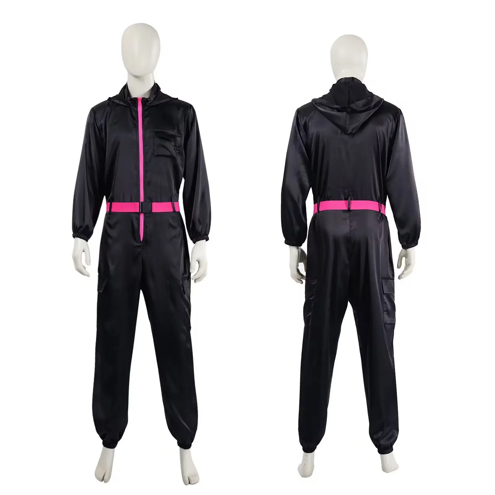 

Black Halloween Costume Adult Children Parental Workwear Jumpsuit Korean Style Cosplay Performance Clothing Modern Dance Suit