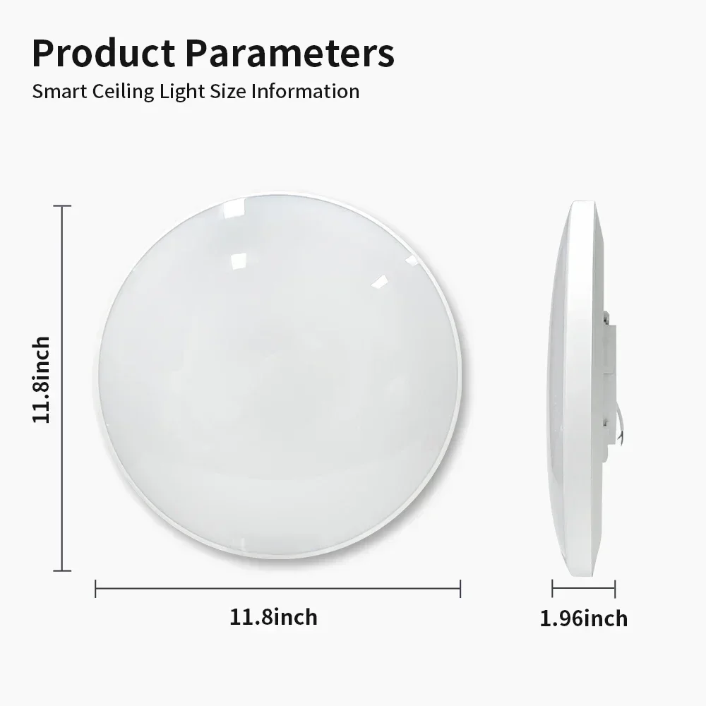 Lampada da soffitto TNCE Tuya 24w WIFI, plafoniera LED dimmerabile RGB, lampadina con telecomando Smart Life, voce con Alexa Google Home