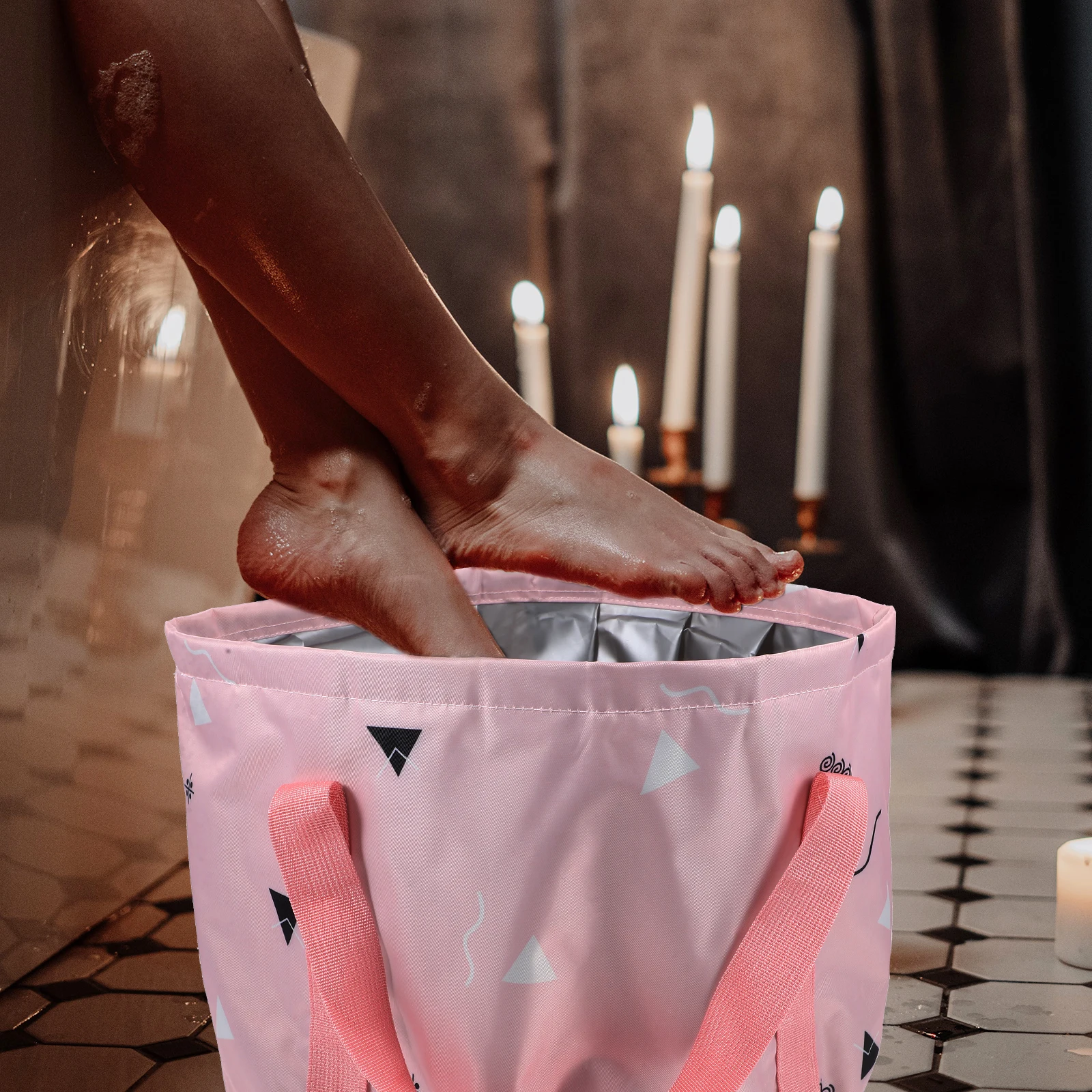

Foot Wash Bucket Foldable Bath Tub Portable Soaking Folding Collapsible Bathtub