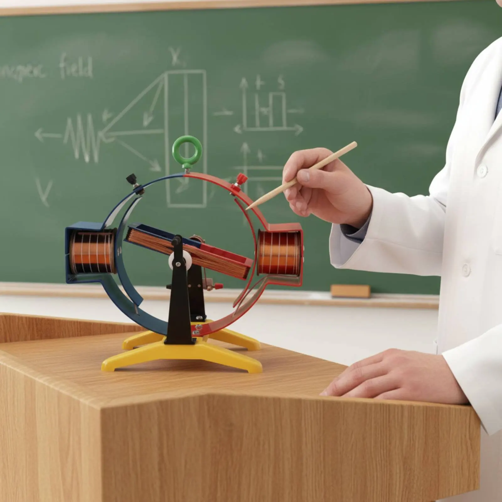 Electric Engine Principle Demonstrator Hand-Cranked Engine Experiment Kit Hand Crank Generator Model Educational Educational