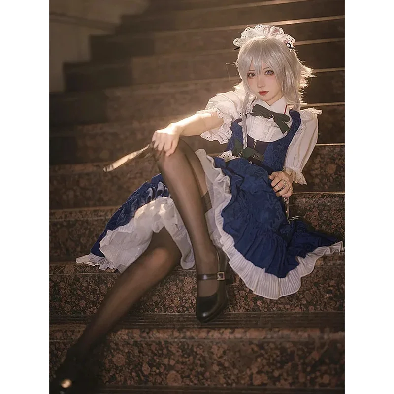 2024 Izayoi Sakuya فستان الخادمة أنيمي Touhou مشروع تأثيري حلي المرأة عالية الجودة النشاط لعب الأدوار الملابس أحجام S-XL جديد