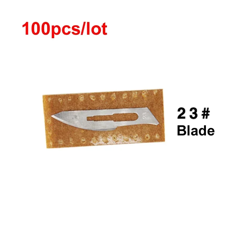 100pcs 23# Blade Surgery Scalpel Opening Repair Tools Knife for Disposable Sterile/Mobile Phone/Beauty/DIY/ PCB Circuit board