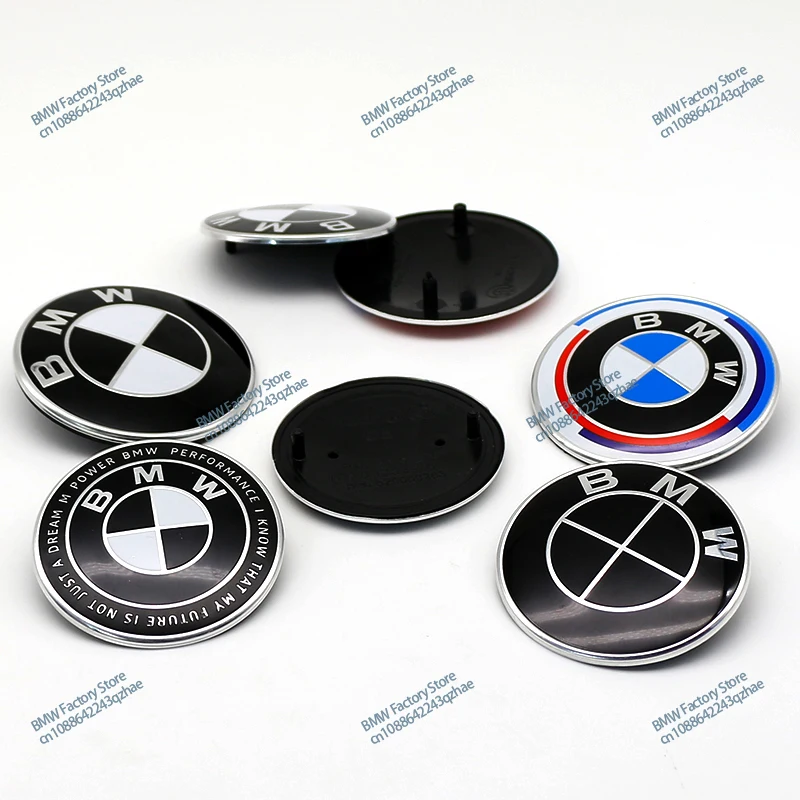 2pcs ABS 74mm 82mm BMW Hood Emblem Car Front Bonnet Logo Trunk Cover Badge For BMW E39 E46 E30 E36 G20 E87 E60 E90 Accessories