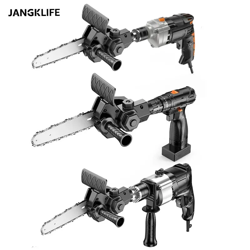 JANGKLIFE 4 Inch Electric Drill Modified To Electric Chainsaw adapter Tool Portable Conversion Head Kits  Woodworking Pruning image 3