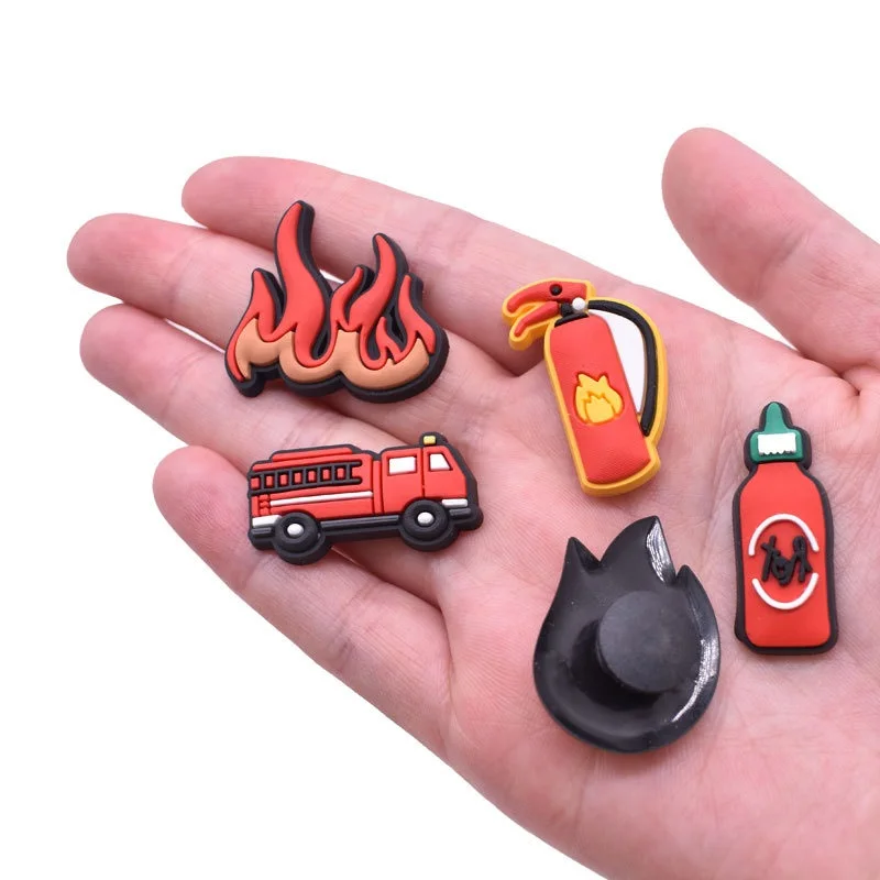 Fireman Shoe Charms for  Kids Clogs Pins Boy Girls Badges Men Jeans Women Decorations Buckle Shoes Accessories