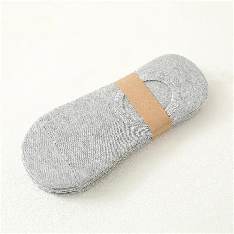 

2/3/5Pair Fashion Happy Boat Socks Non-slip Silicone Invisible Cotton Socks Male Ankle Sock Slippers Meia EU37 to EU42