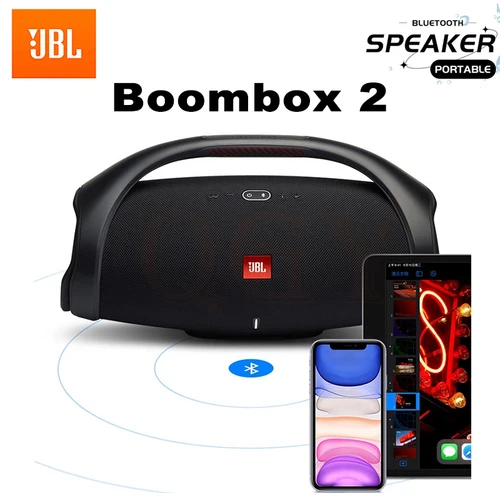 Imagen 1 del producto Altavoz Inalámbrico Bluetooth JBL Boombox 2 Original, Altavoz Portátil de Alta Potencia para Exteriores, Resistente al Polvo y al Agua, Subwoofer Boombox2