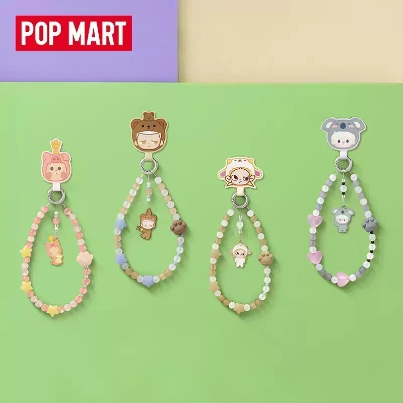 

POP MART POP BEAN Pajama Party Series Mobile Phone Chain Blind Box Mystery Box Guess Bag Toys Doll Cute Anime Figure Desktop