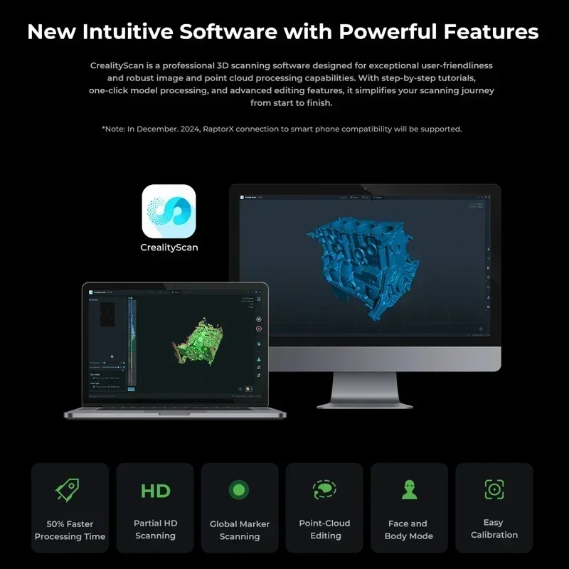 Creality 3D Scanner Handheld Wireless Raptor X CR-Scan 3 IN 1  Accuracy Laser NIR 3D Printing Scanner 60fps Scanning Speed