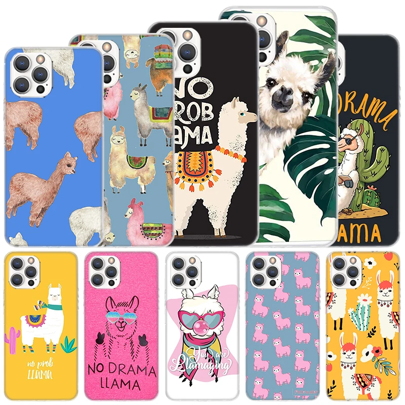 Lama Llama Alpacas Soft Case For iPhone 16 15 Plus 11 12 13 Mini 14 Pro Max Apple Phone Cover X XS XR SE 7 8 SE Coque 11 12 13 M