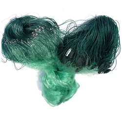 Depth 1.5m to 3m Fishing Net Length 90m Foldable Fishing Net 25mm-60mm Mesh for Fish 3 Layers Green Monofilament Nylon Network