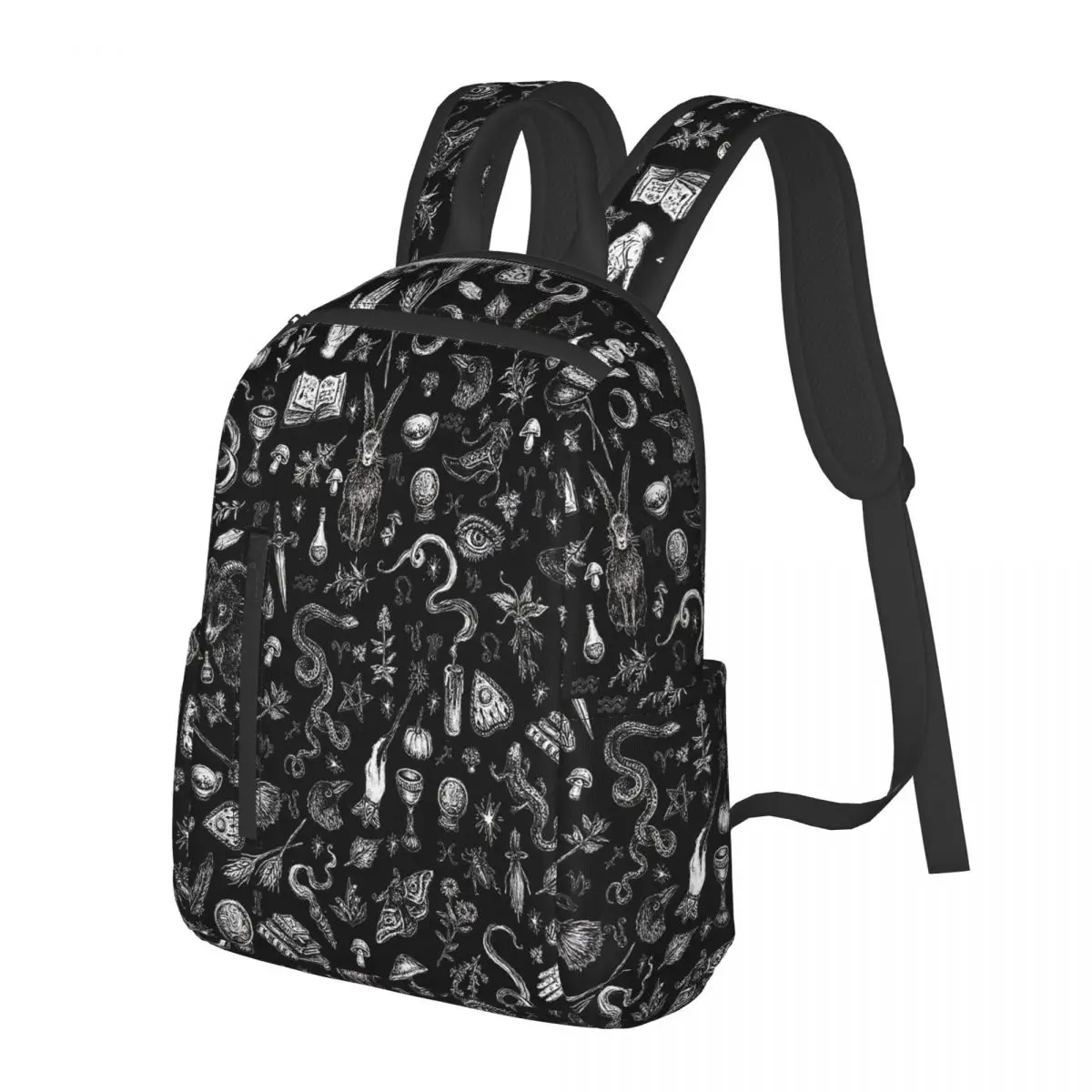 Witch Element Cat Snake Moon Student Backpack School Bag Hiking Travel Daypack for Boys Girls Bookbag Shoulder Bags