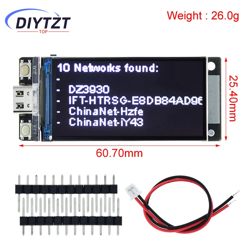 DIYTZT T-Display-S3 ESP32-S3 1.9 inch ST7789 LCD Display Development Board WIFI Bluetooth5.0 Wireless Module 170*320 Resolution