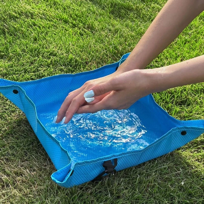 Camp Pad Small Ground Pocket Tray, Textured Fabric Build, PU-Coated Backing, Ground Seating for Rest Breaks 69HD