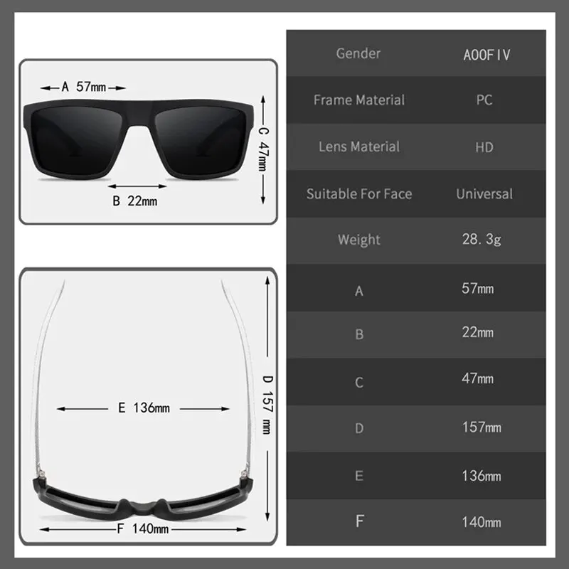 Gafas de sol polarizadas de lujo, gafas de sol masculinas cuadradas de moda, gafas de conducción vintage, gafas de pesca, gafas deportivas UV