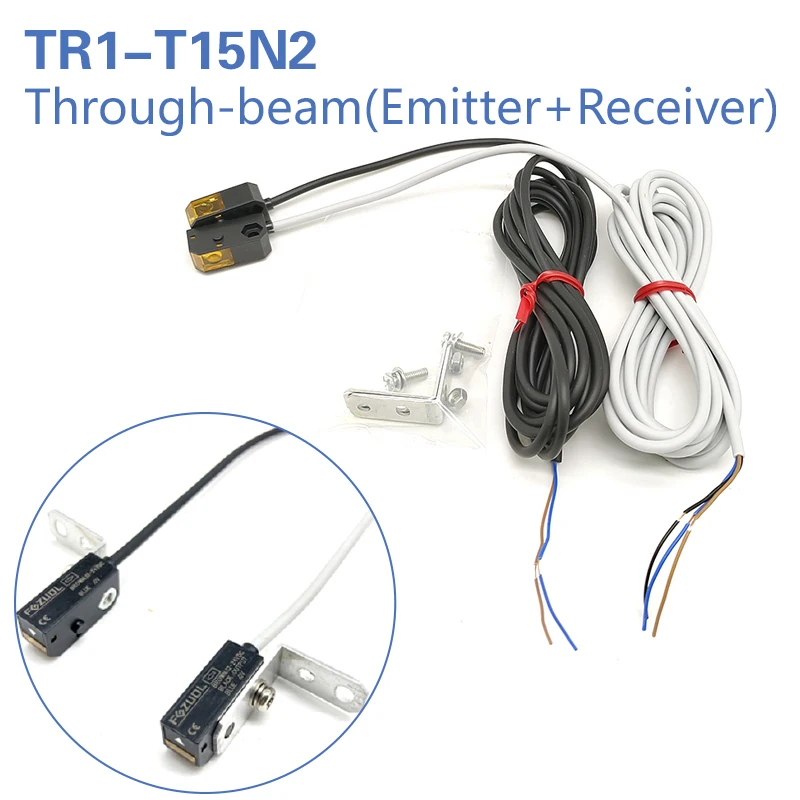 Interruptor de tipo fotoeléctrico ultrapequeño, sensor infrarrojo de TR1-T15N2, interruptor fotoeléctrico tipo haz de TR1-D03N1