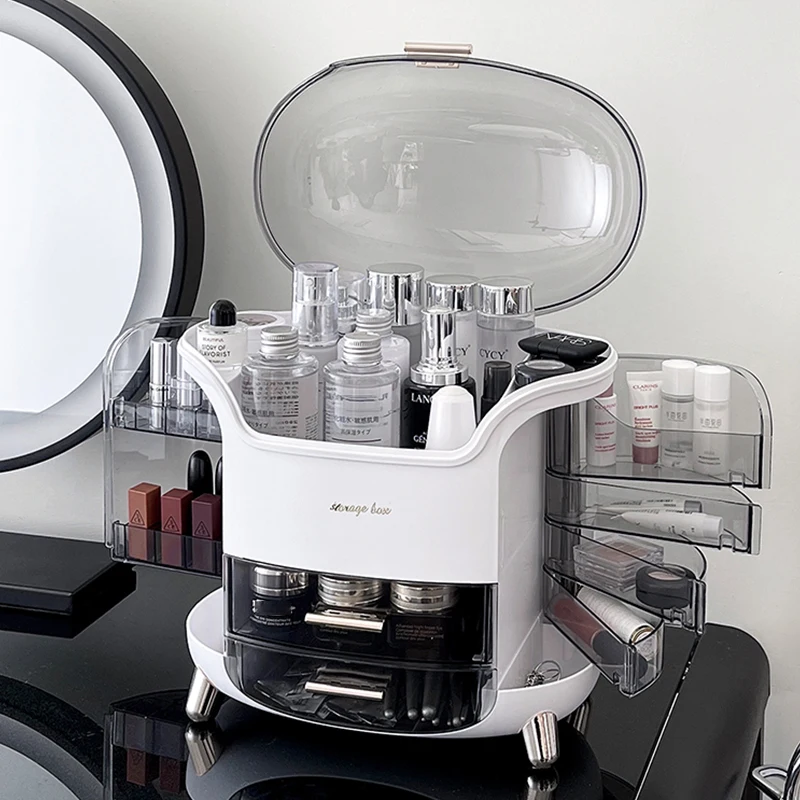

Clear Luxury Makeup Box Large Cosmetics Brush Jewelry Holder Waterproof Sundries Storage Box Bathroom Organizer Home Accessory
