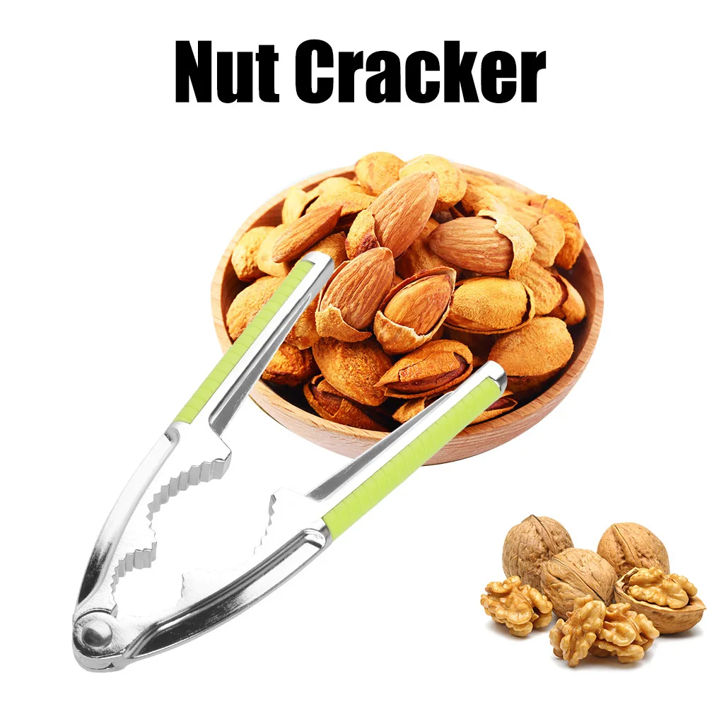Nut Cracker Pine Pecan Hazelnut Plier Kitchen Tools Stainless Steel Nutcracker Multi-Function Nut Clip Quick Walnut Cracker