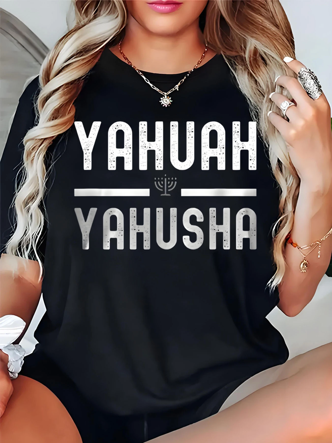 

Женская фестивальная футболка с принтом Хануки Яхуша, повседневная одежда