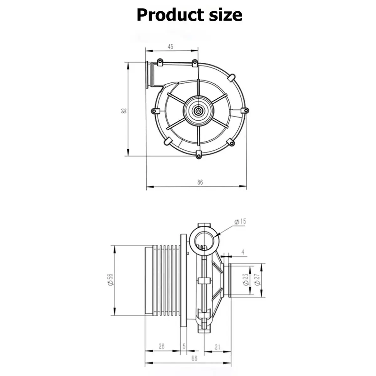 

WM7060 Ventilator Centrifugal Brushless Air Blower High Pressure Turbo Fan for Cooling Equipment Air Purifying Mask 12V