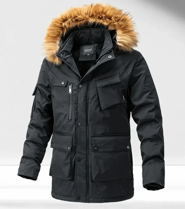 

Windbreaker Parkas Coat Coldproof Cotton-padded Male Outerwear Winter Jacket Men Thicken Fleece Jackets Man Streetwear parkas