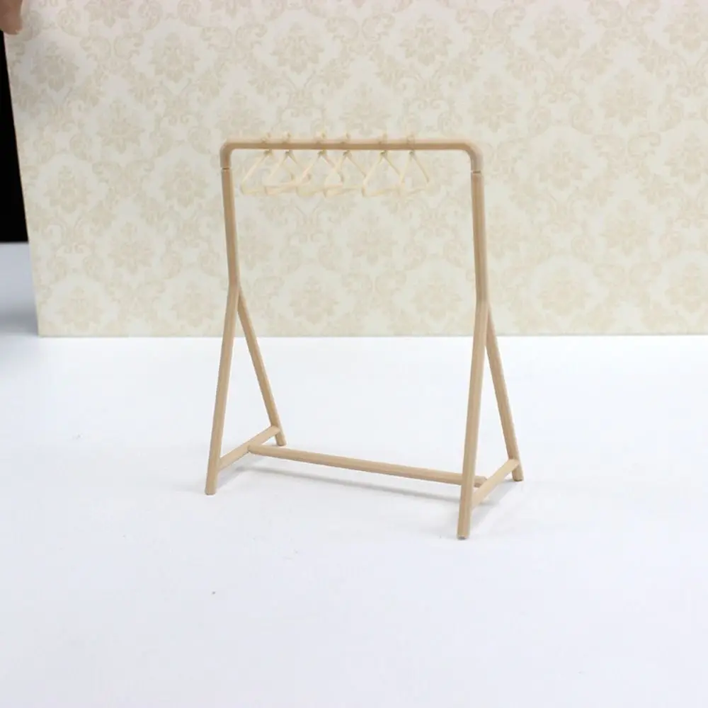 

1/12 Scale Doll Clothes Rack Display Stand Garment Organizer Miniature Hangers Wardrobe Earrings Jewelry Dollhouse Clothing Rack