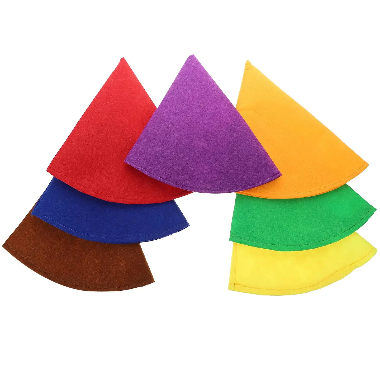 

7Pcs Felt Cone Shaped Dwarf Hat Christmas Gnome Hats Birthday Party Supplies Halloween Costume Props Reusable Lightweight