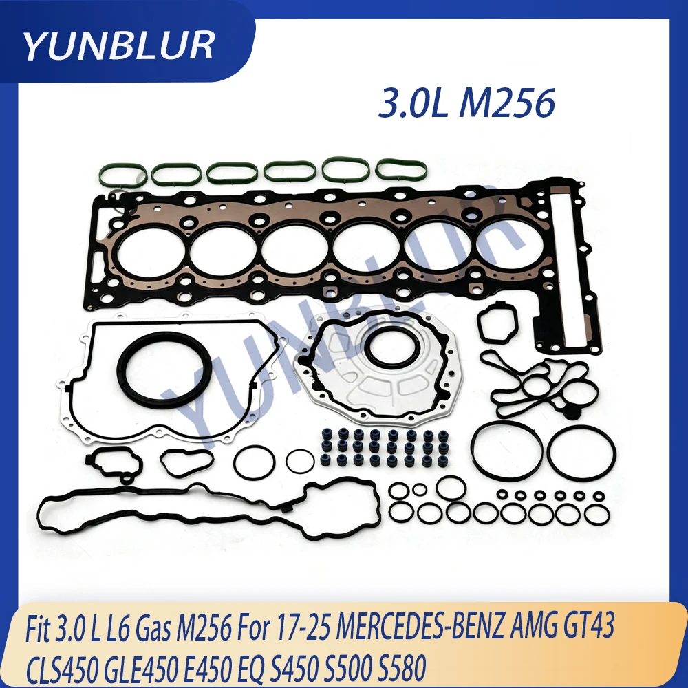 Engine Cylinder Head Full Gasket Set Fit 3.0 L L6 Gas M256 For 17-25 MERCEDES-BENZ AMG GT43 CLS450 GLE450 E450 EQ S450 S500 S580