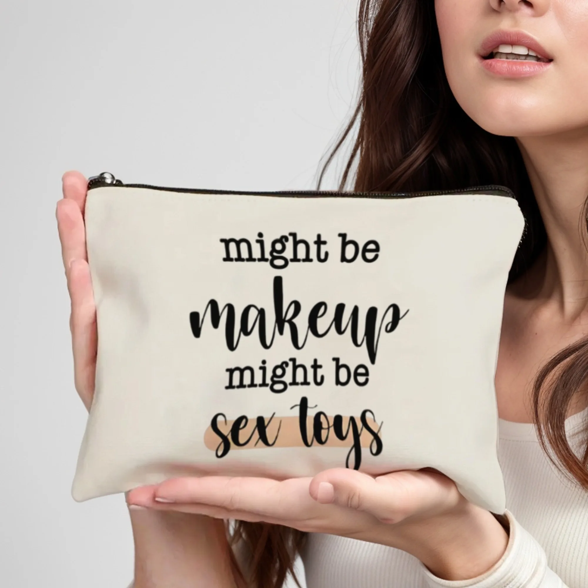 재미있고 유머러스한 '화장품일 수도 있고 섹스토이일 수도 있다' 화장품 파우치, 참신한 농담, 성인용 장난, 친구나 자매를 위한 개인 선물