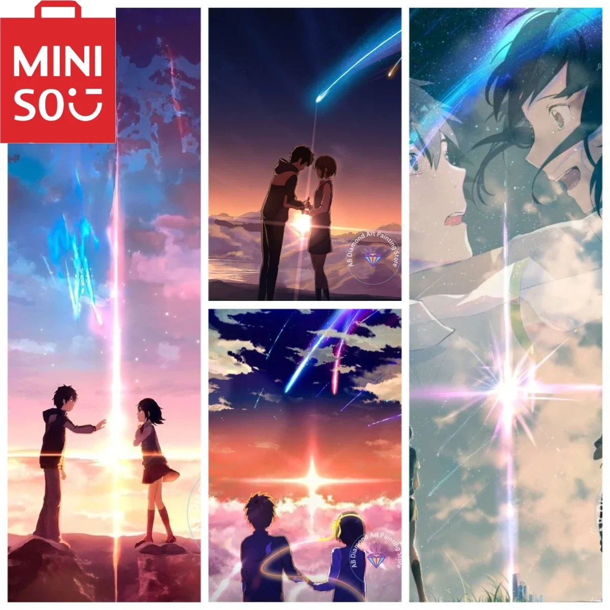 MINISO DIY pintura al óleo por número tu nombre Japón Anime decoración del hogar pared decoración de la sala de estar el mejor regalo sin marco sin marco