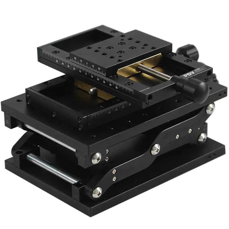 XYZ Manual Precision Linear Stage, 3-Axis Multi-Dimensional Positioning Slide Table for Optical Alignment