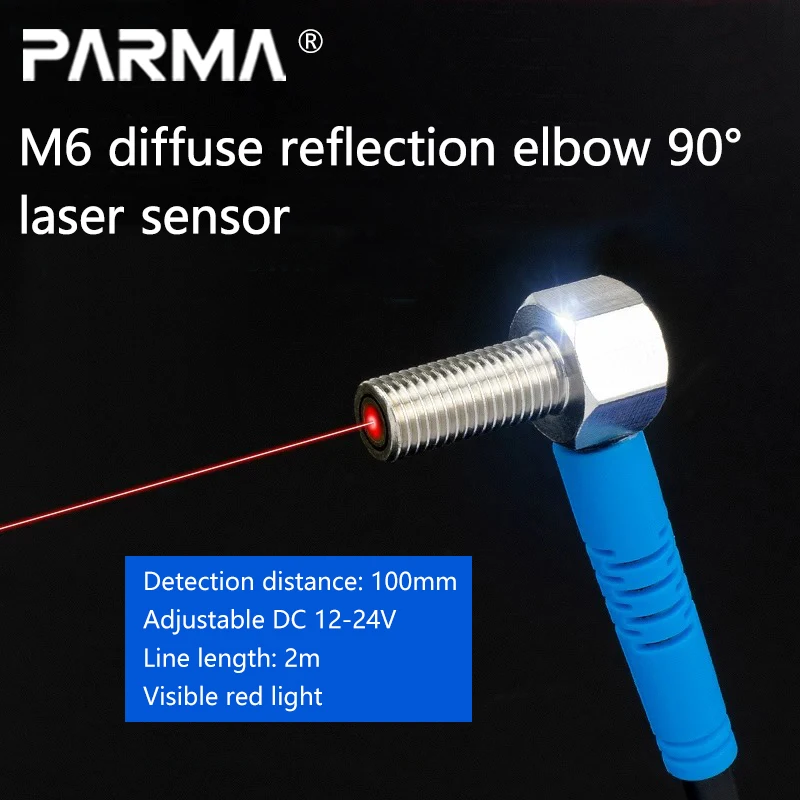Laser sensor M6  right-angle  diffuse reflection photoelectric sensor can be selected as 2mm/1mm/0.5mm
