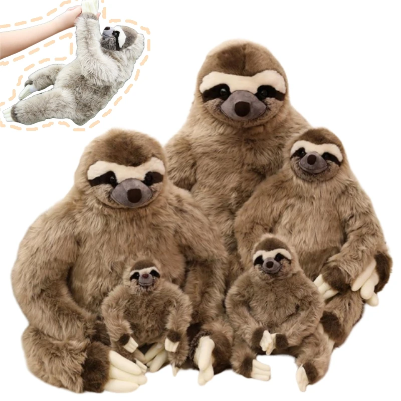 23/32/50cm High Quality Lifelike Sloth Plush Toy Warm Hug Animal Long Arm Sloth Plush Toy Birthday Gift For Girlfriend And Boys