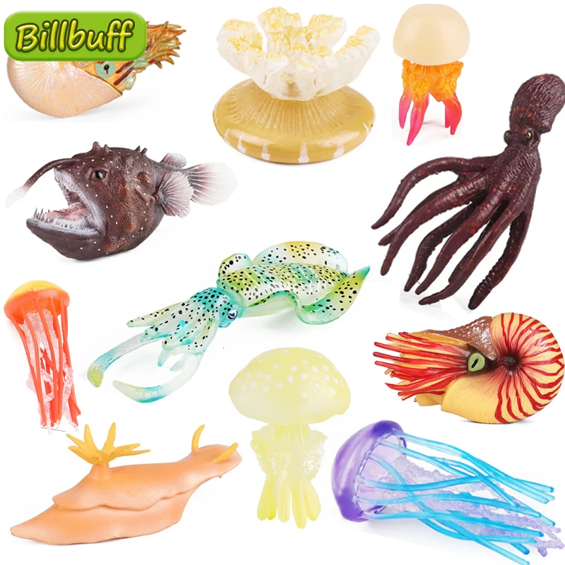 

New Simulation Montessori Educational Toy Animal Squid Octopus Figurines Toy Cognition Marine Biological Model For Children Gift